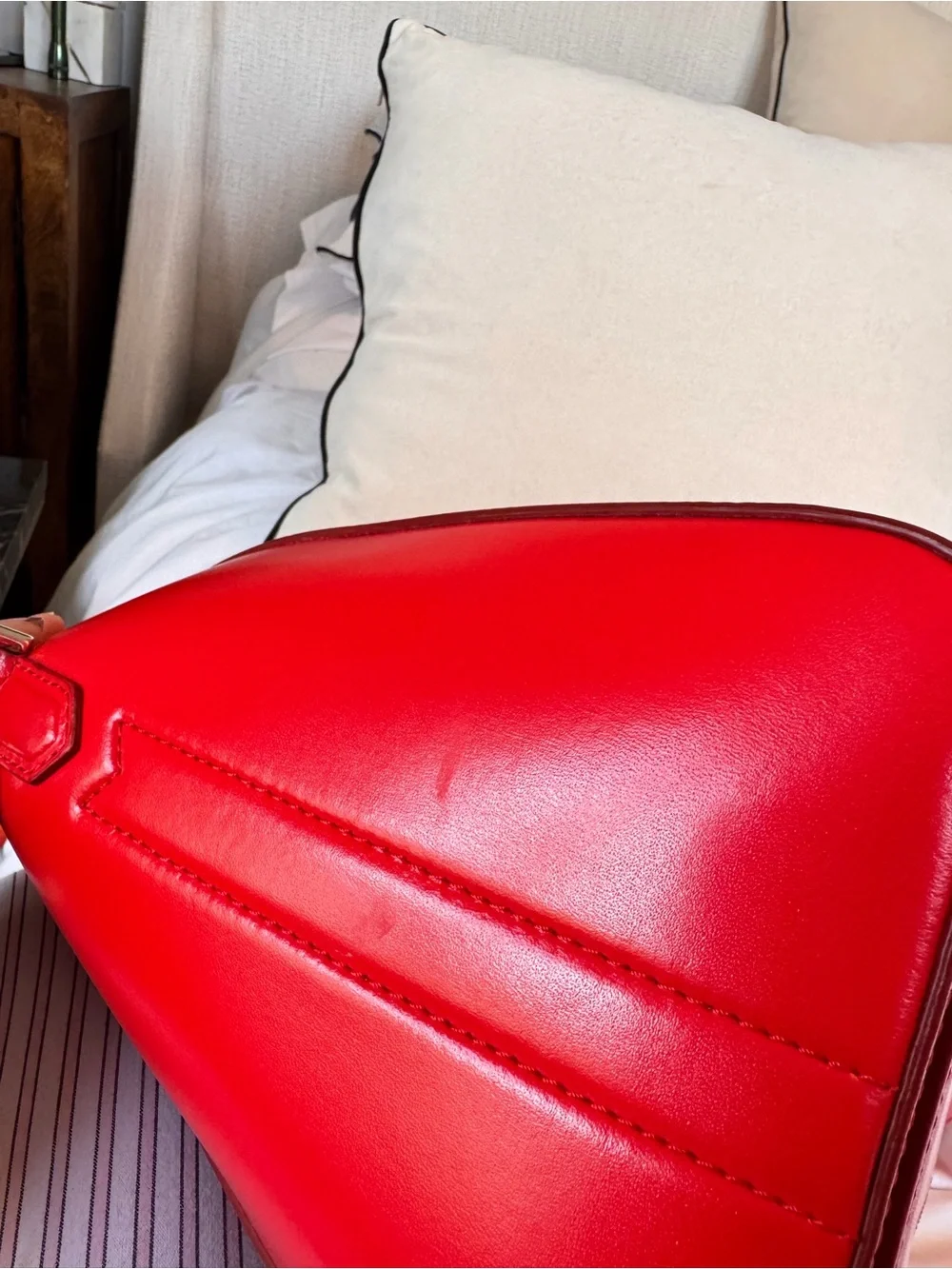 Givenchy Red Leather Satchel with Top Handles